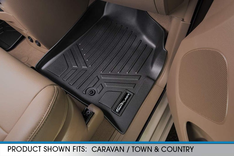 SMARTLINER Custom Fit Floor Mats 1st Row Liner Set Compatible with 2008-2016 Chrysler Town & Country - Image 3